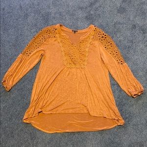 Hannah Orange 3/4 Sleeve Blouse Size Small